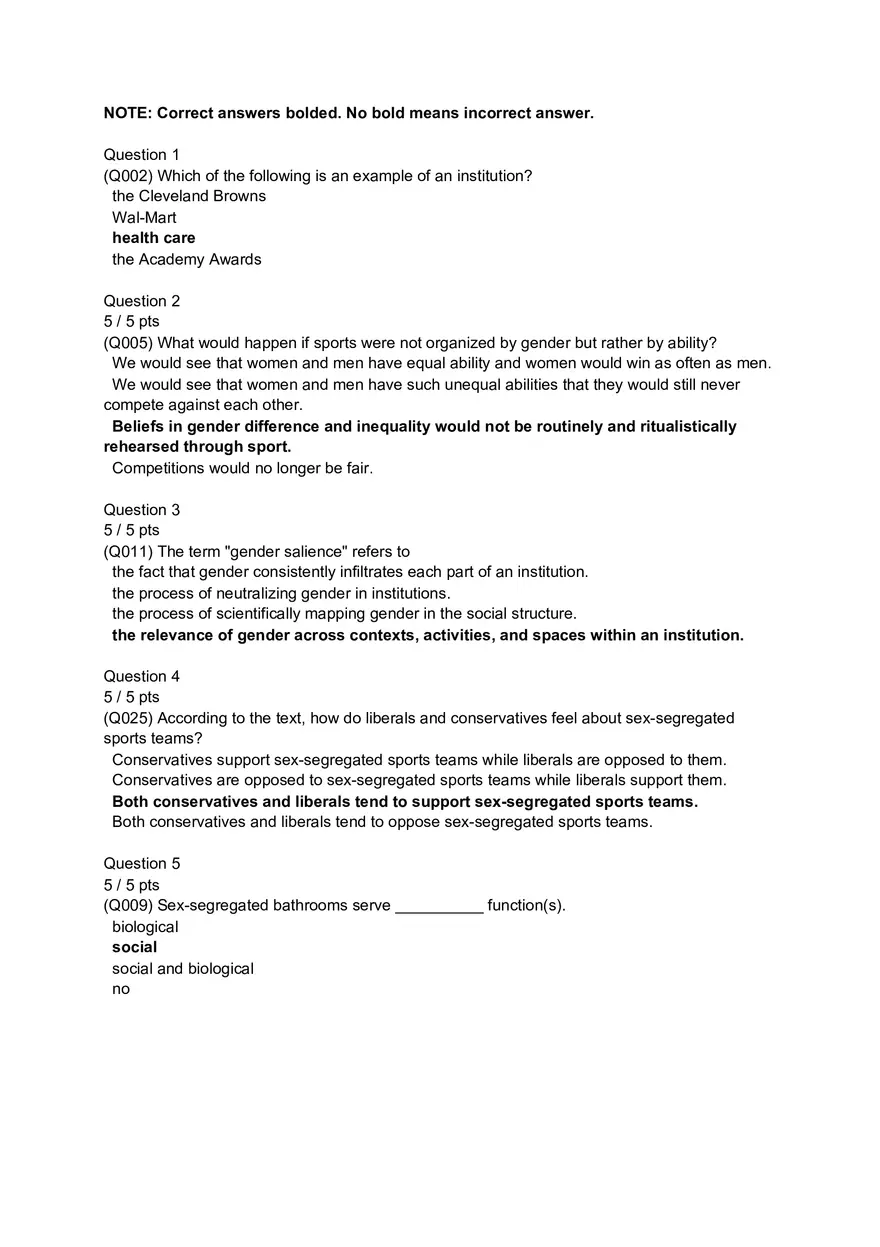 Gender and Society Quiz 8 - Page 1