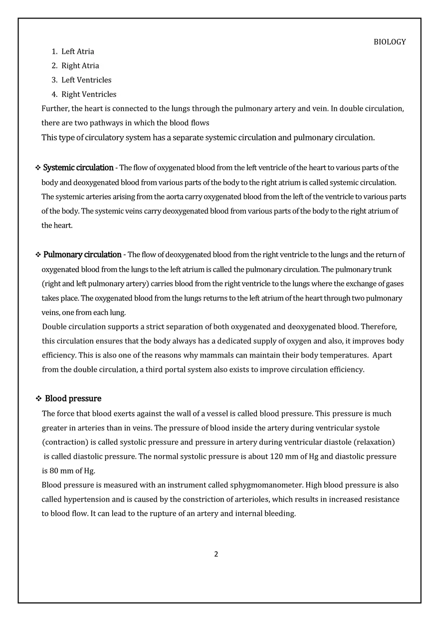 Double Circulation & Blood Pressure - Page 2