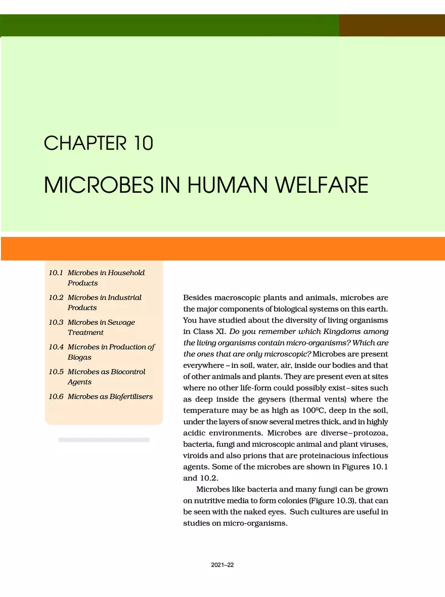 Chapter 10 Microbes in Human Welfare - Page 1