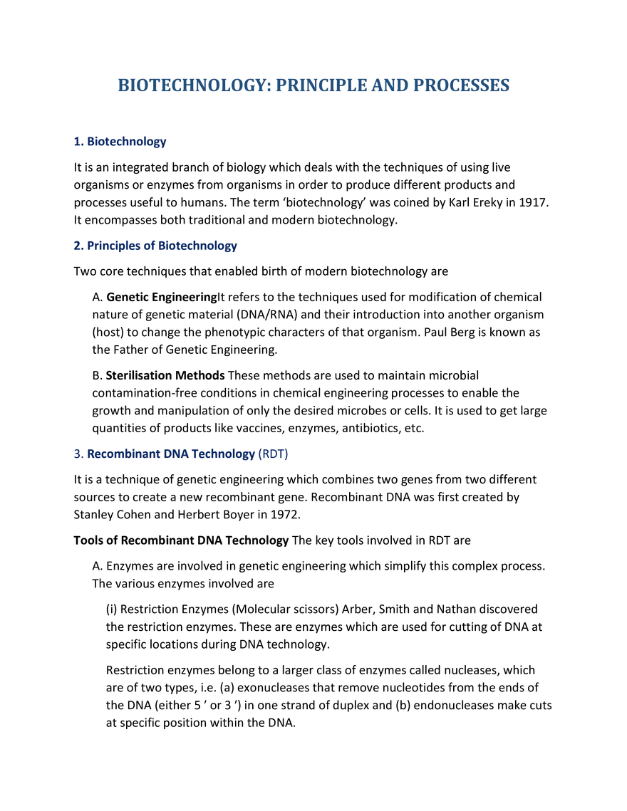 Biotechnology Principle and Processes - Page 1
