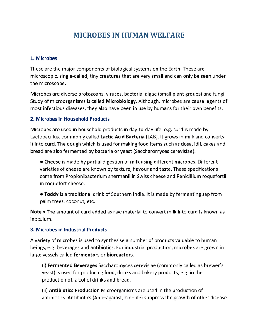 Microbes in Human Welfare - Page 1