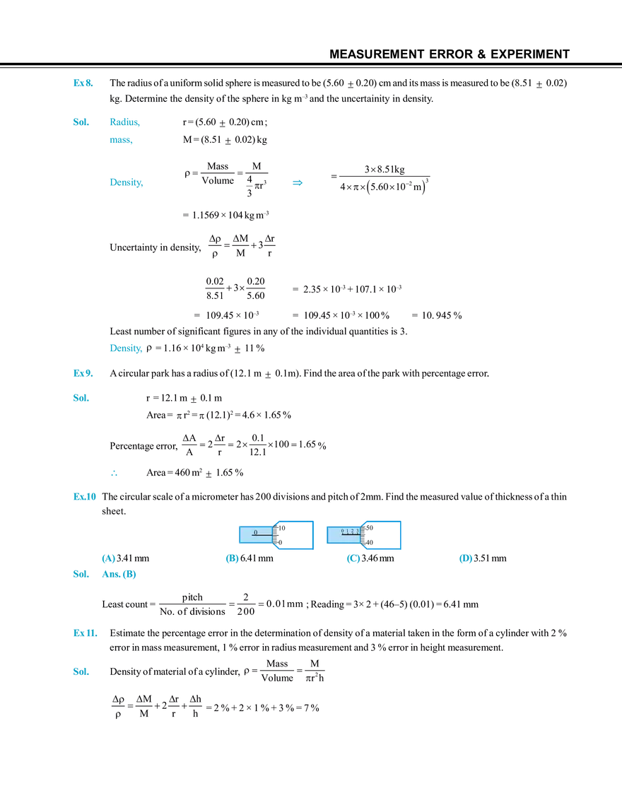 Measurement Error & Experiment Solved Examples - Page 3