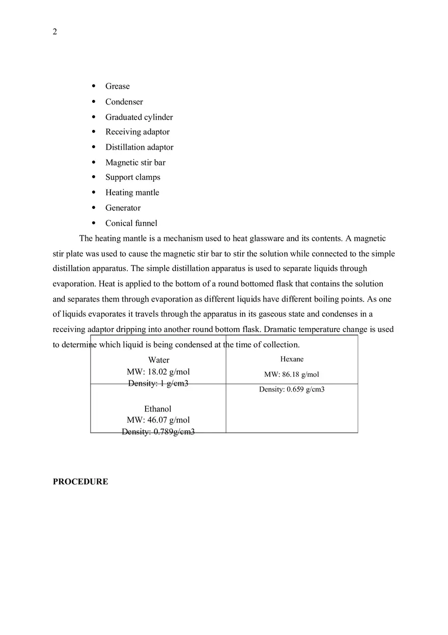 Simple Distillation Lab - Page 2