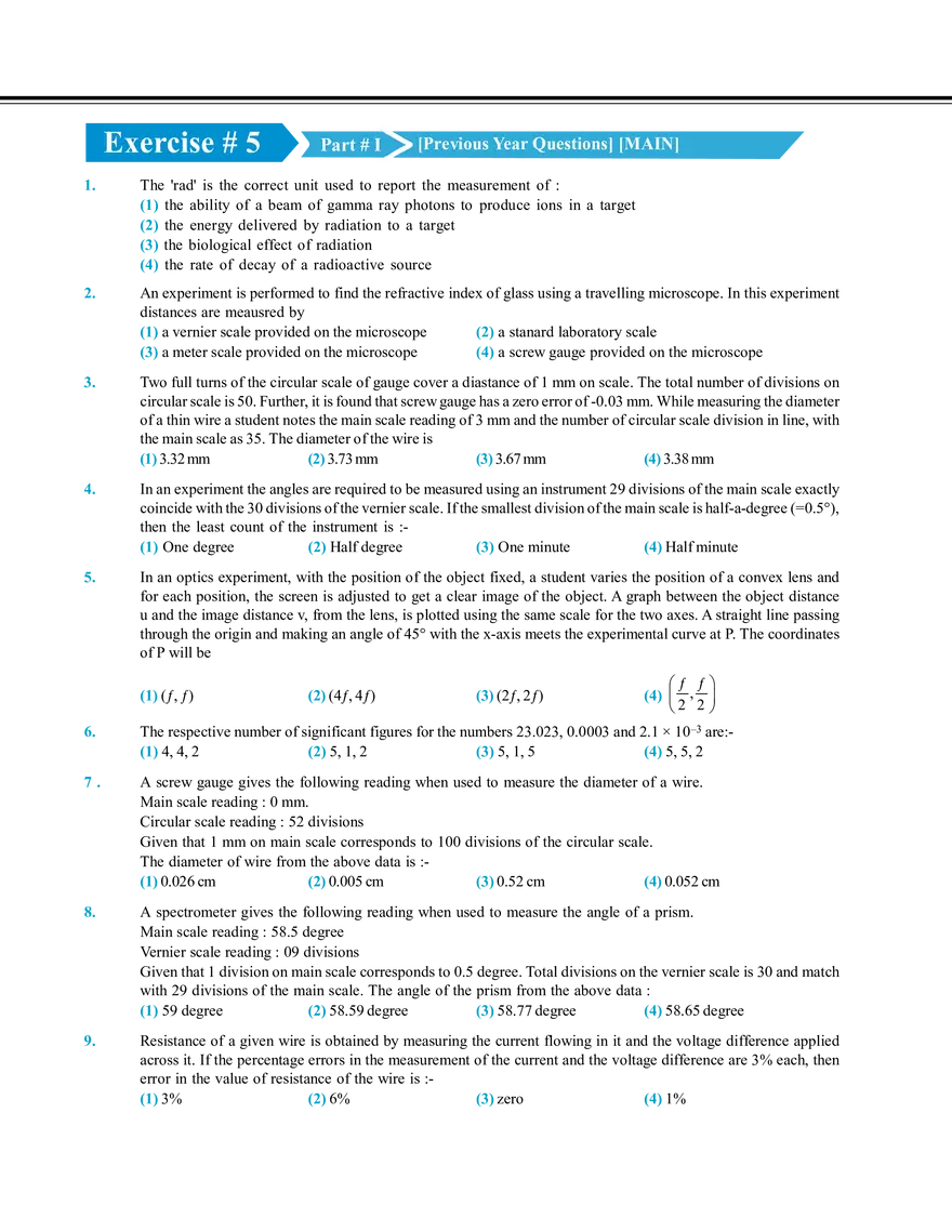 Measurement Error & Experiment Exercise # 5 - Page 1