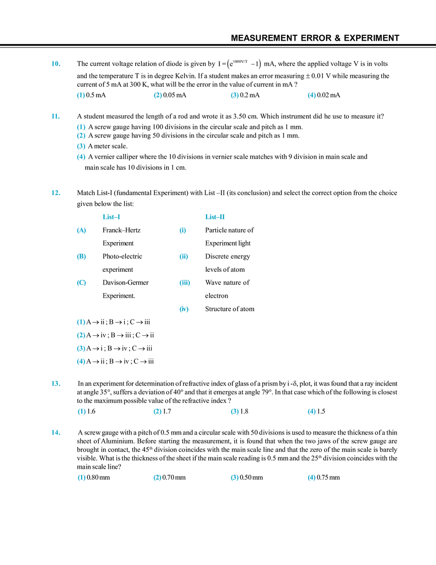 Measurement Error & Experiment Exercise # 5 - Page 2