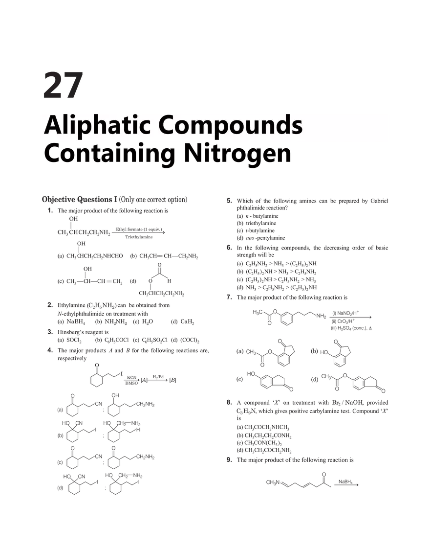 27 Aliphatic Compounds Containing Nitrogen - Page 1