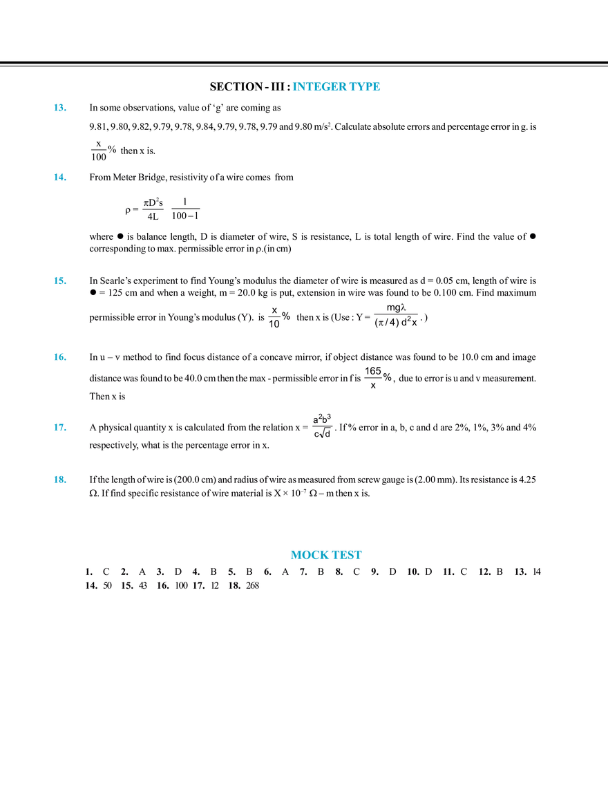 Measurement Error & Experiment Mock Test - Page 4