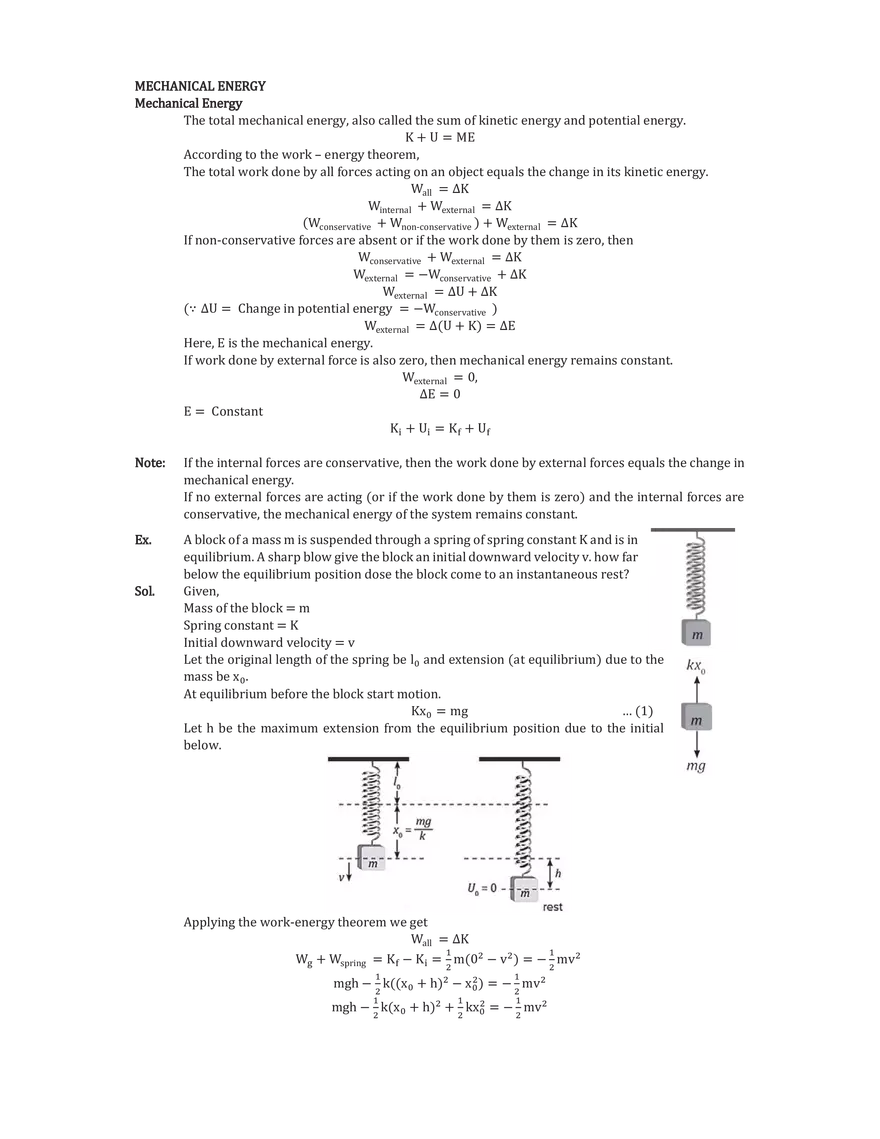 Mechanical Energy - Page 1