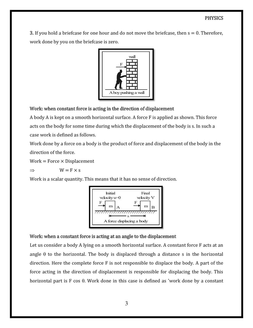 Work and Energy Introduction of Work - Page 3
