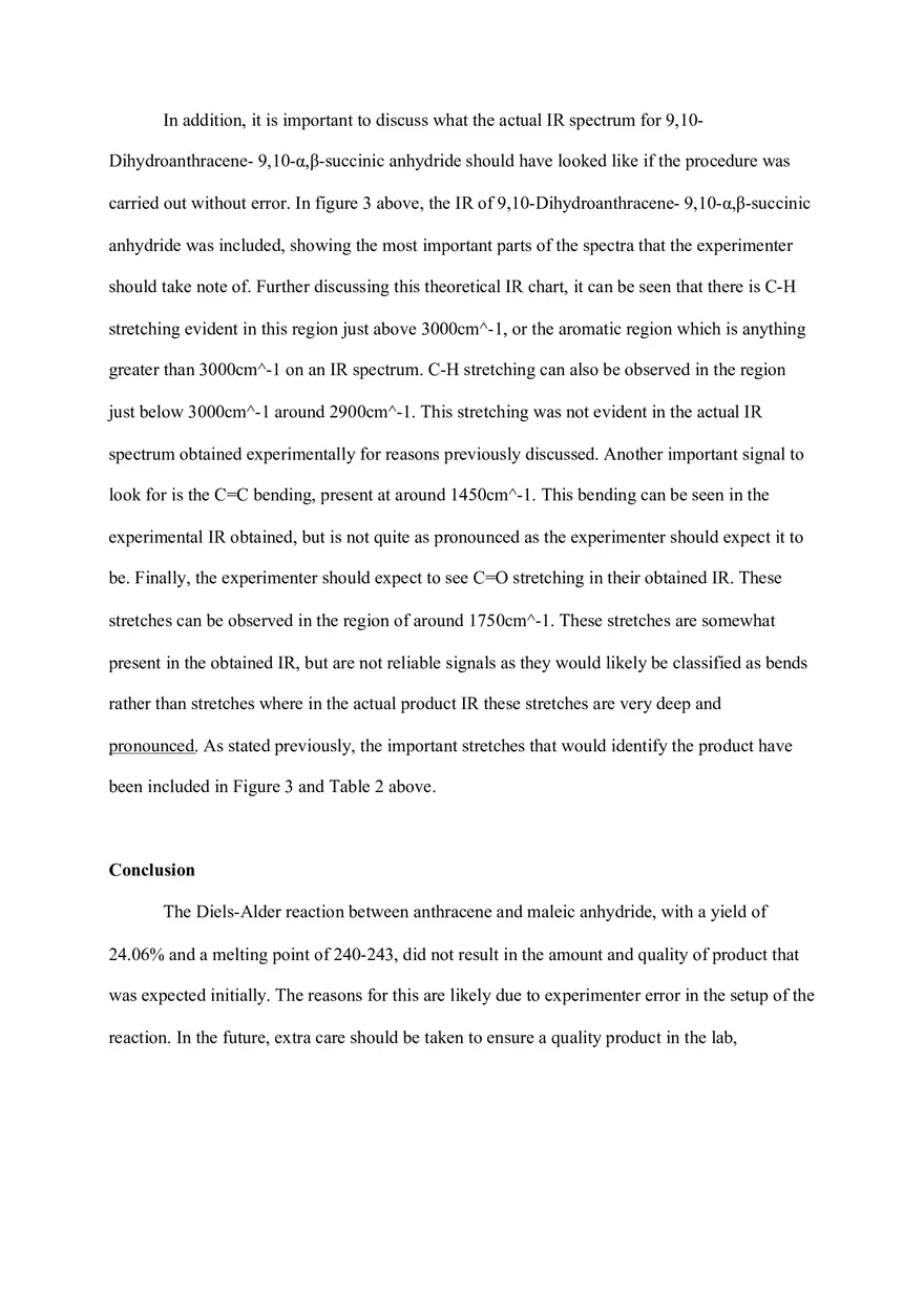 The Diels Alder Reaction of Anthracene and Maleic Anhydride - Page 8