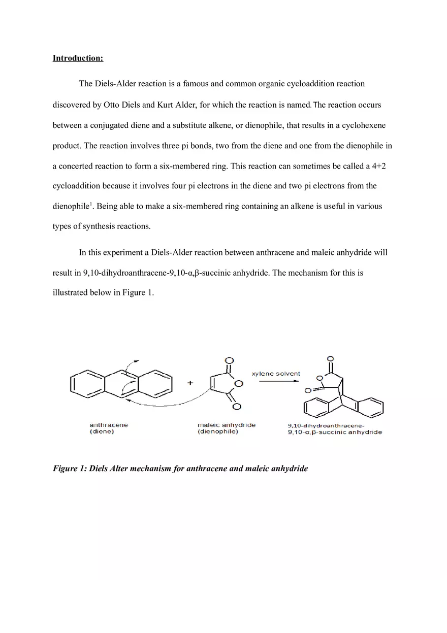 The Diels Alder Reaction of Anthracene and Maleic Anhydride - Page 2