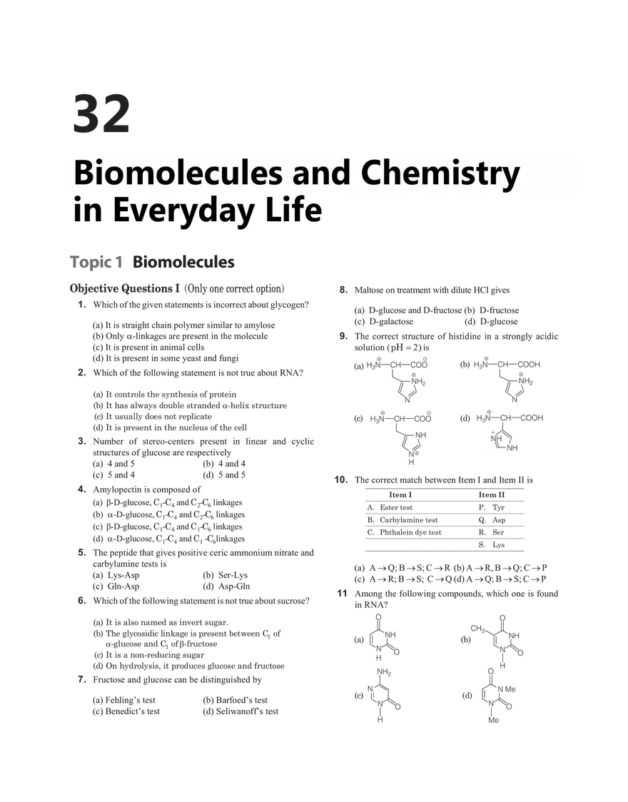 32 Biomolecules and Chemistry in Everyday Life - Page 1