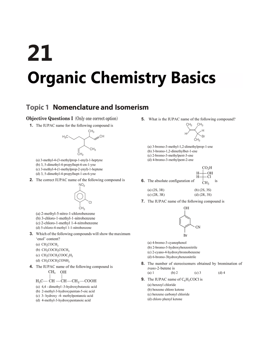 21 Organic Chemistry Basics - Page 1