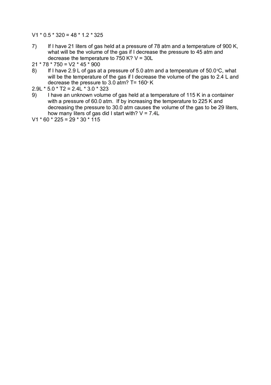 Combined Gas Law Worksheet - Page 2
