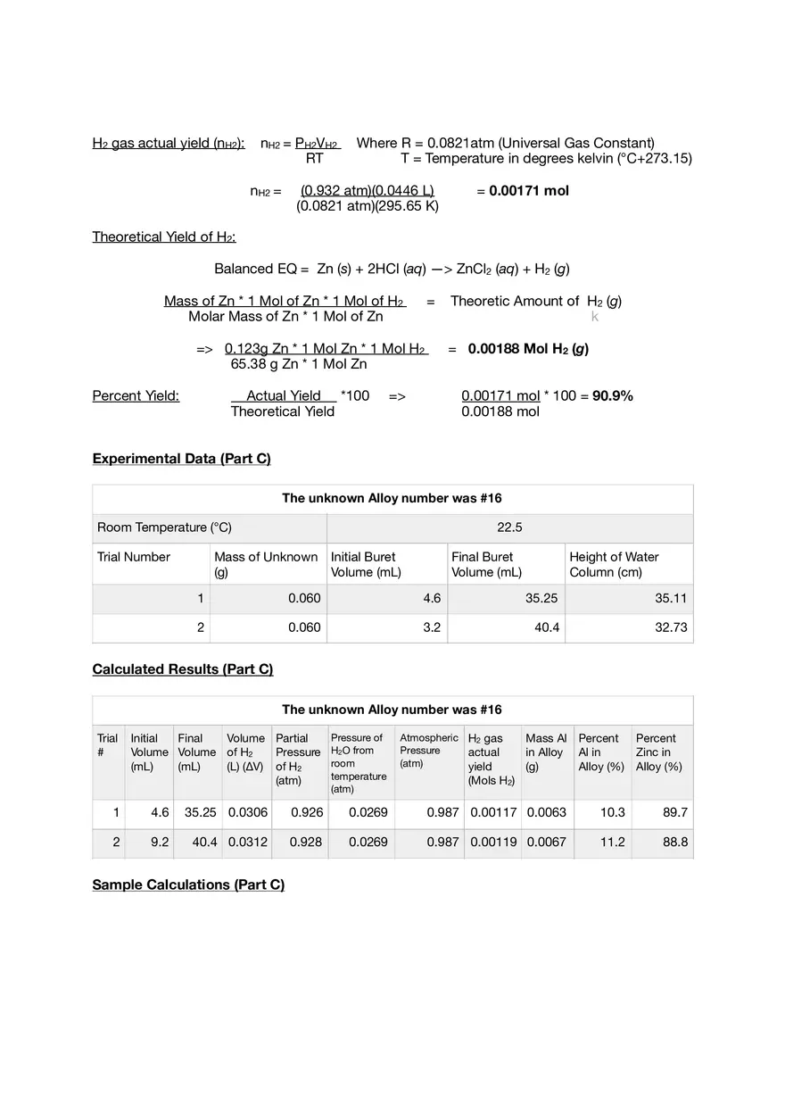 Analysis of an Aluminum - Zinc Alloy - Page 3