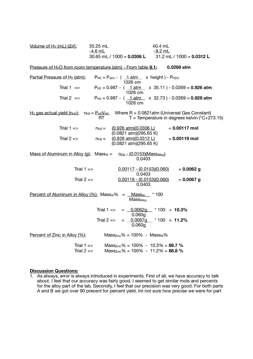 Analysis of an Aluminum - Zinc Alloy - Page 4
