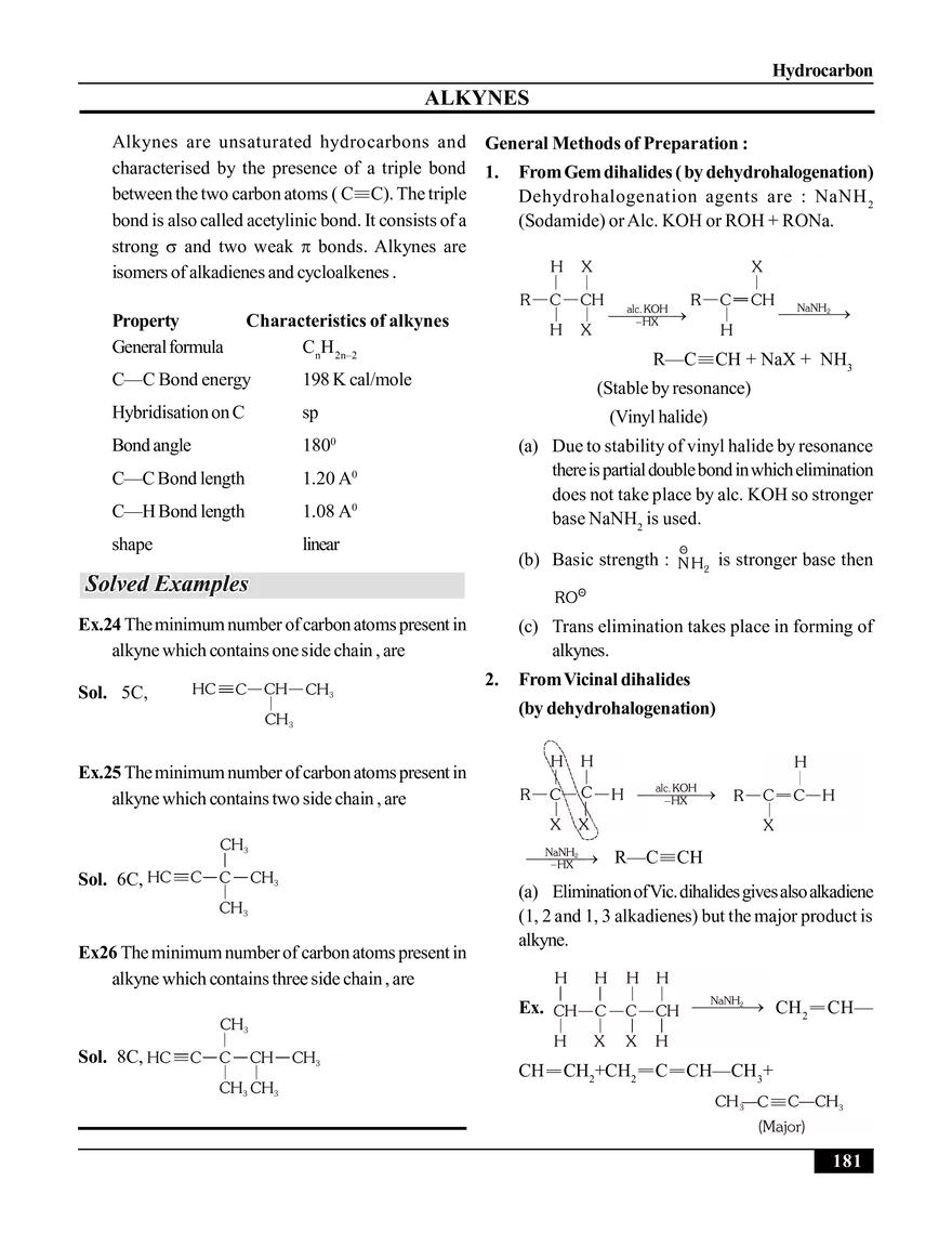 Hydrocarbon. Alkynes - Page 1