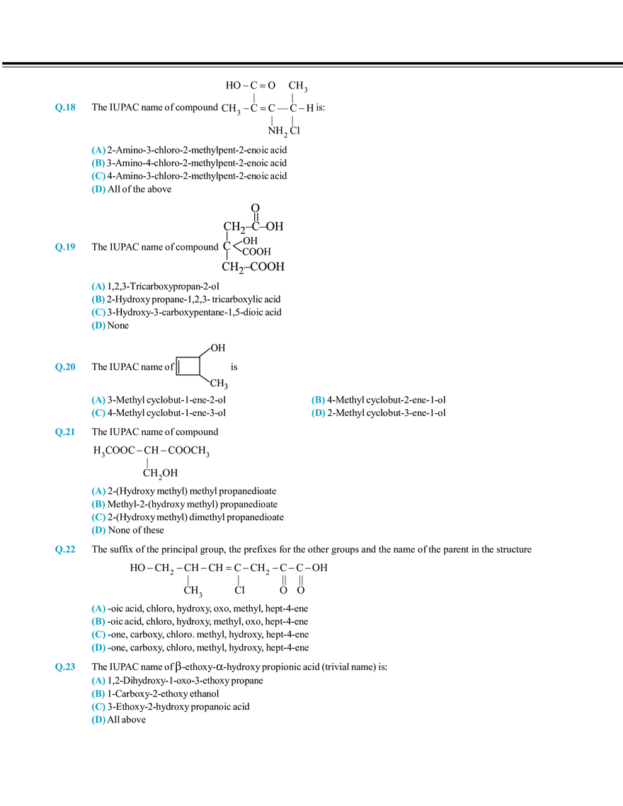Nomenclature of Organic Compound Mock Test - Page 3