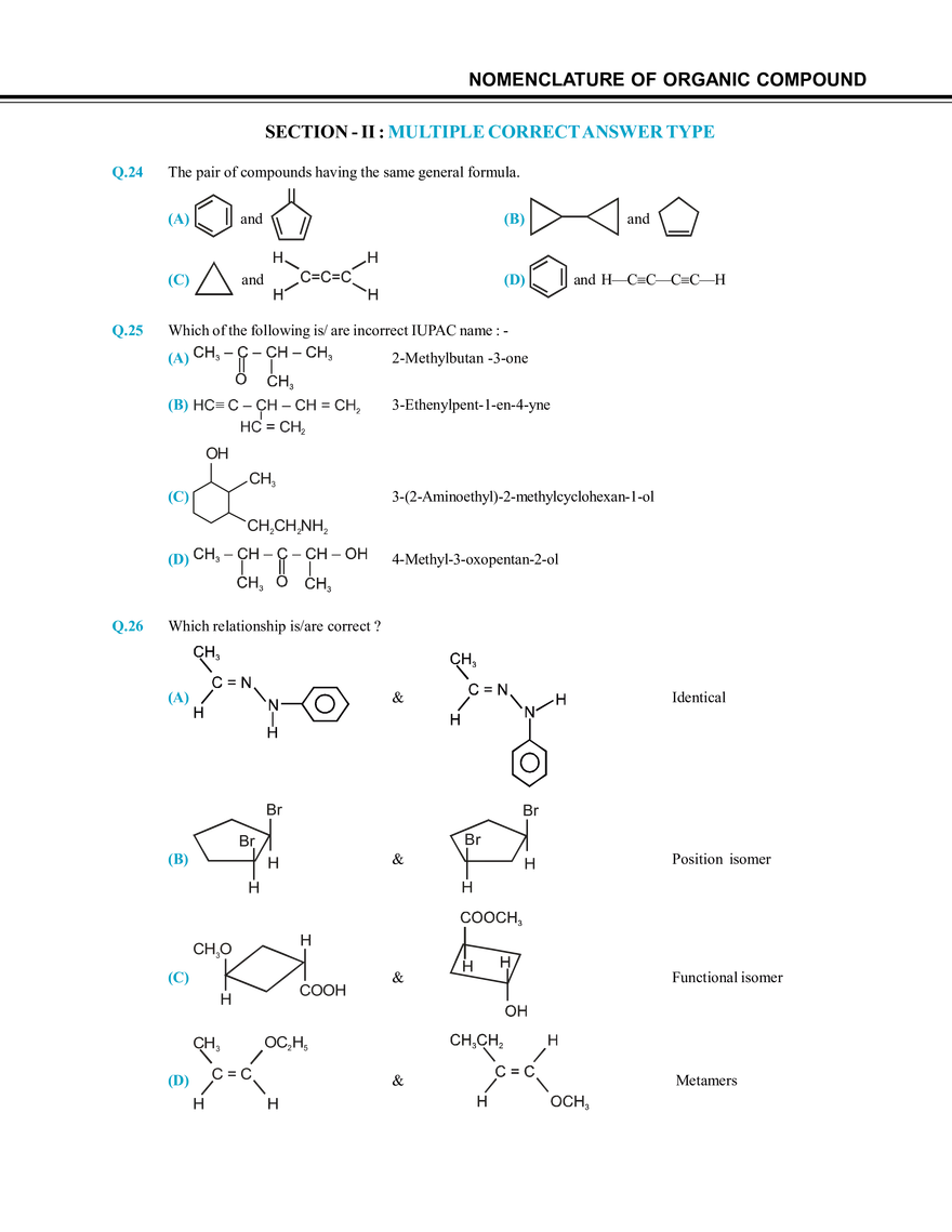 Nomenclature of Organic Compound Mock Test - Page 4