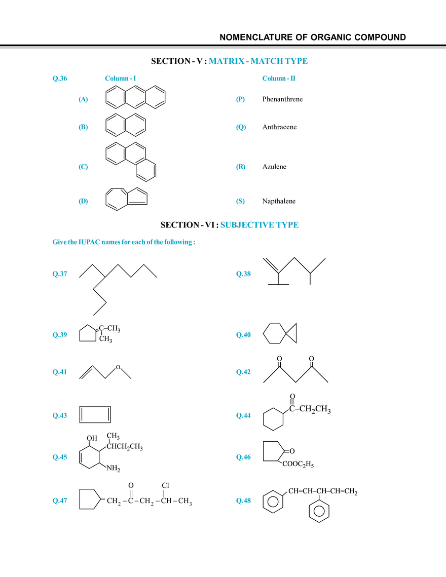 Nomenclature of Organic Compound Mock Test - Page 6