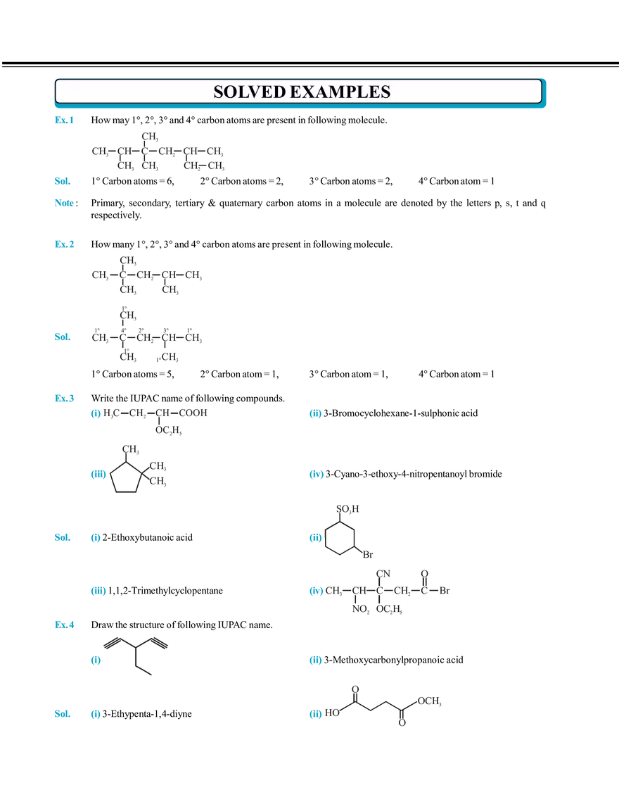 Nomenclature of Organic Compound Solved Examples - Page 1