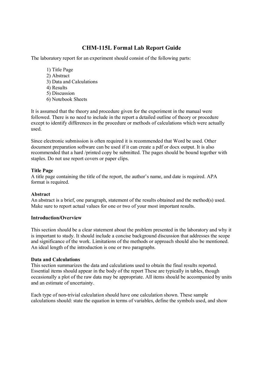 Formal Lab Report - Page 1