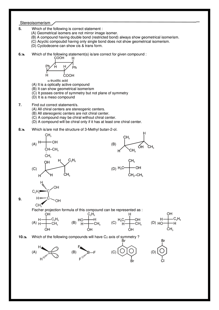 Stereoisomerism Exercises - Page 11