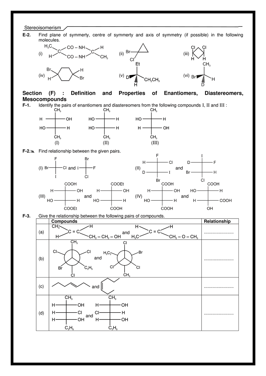 Stereoisomerism Exercises - Page 13