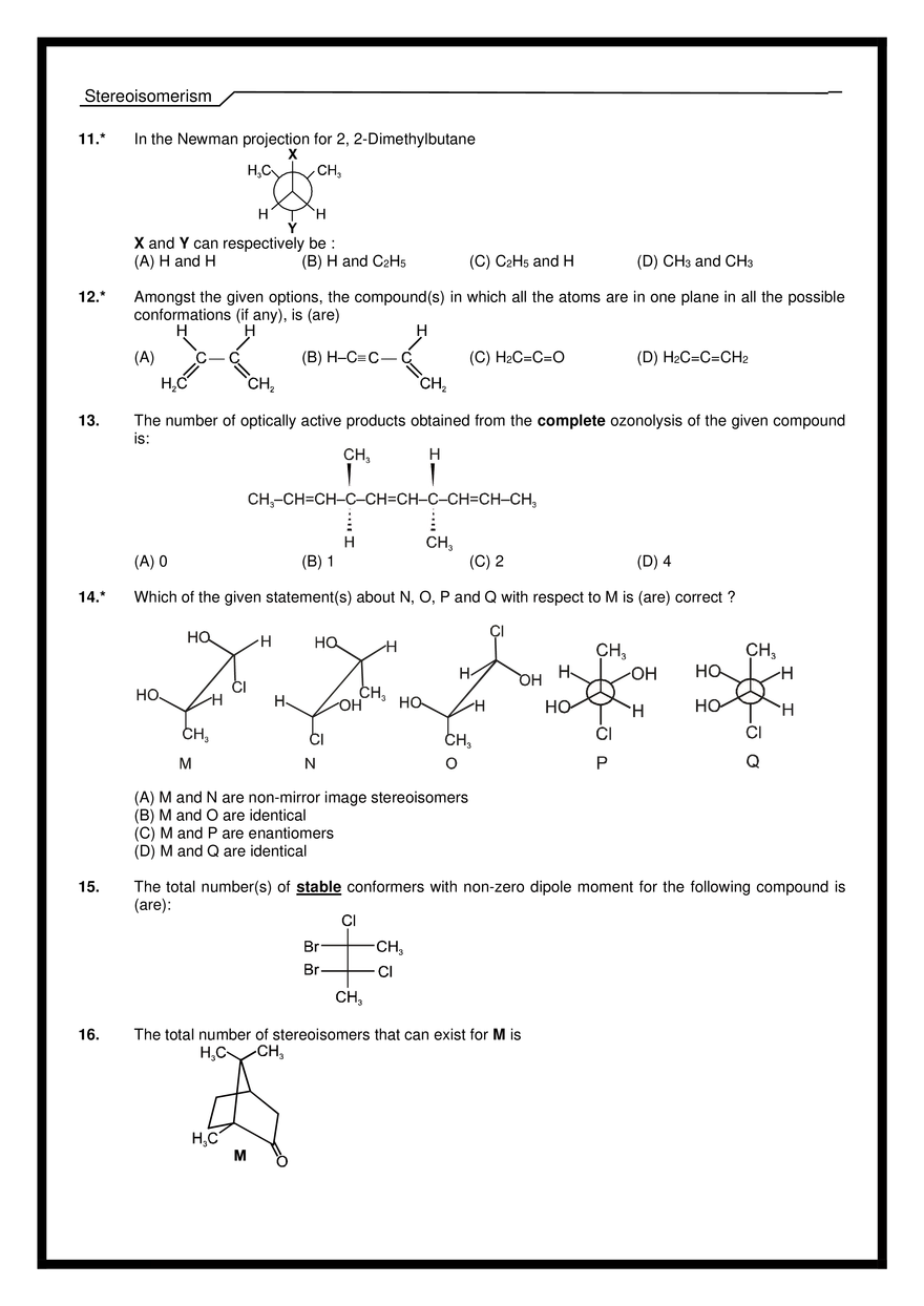 Stereoisomerism Exercises - Page 16