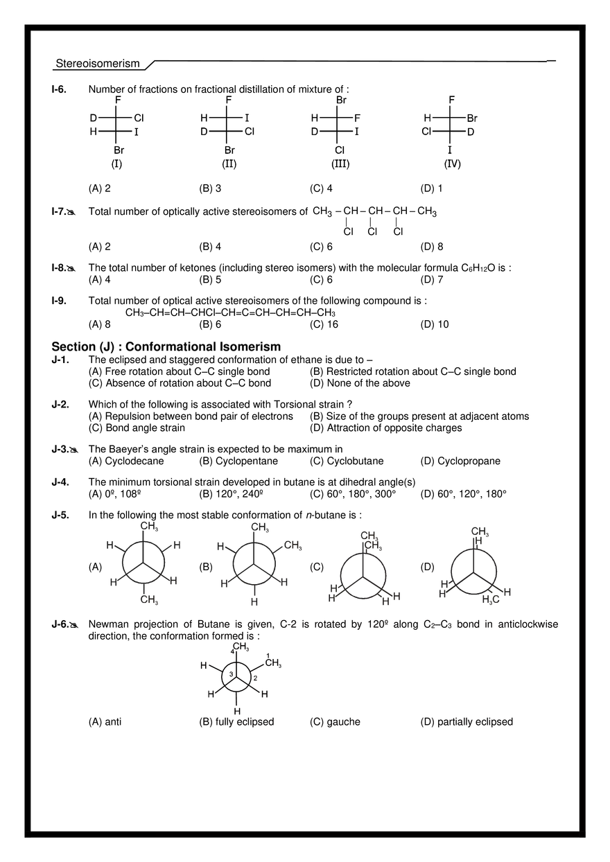 Stereoisomerism Exercises - Page 3