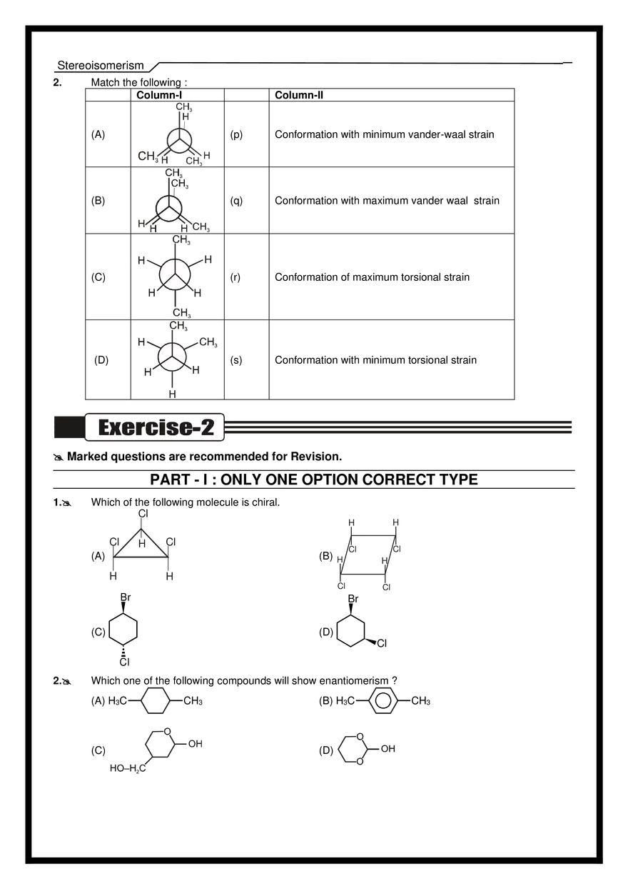 Stereoisomerism Exercises - Page 6