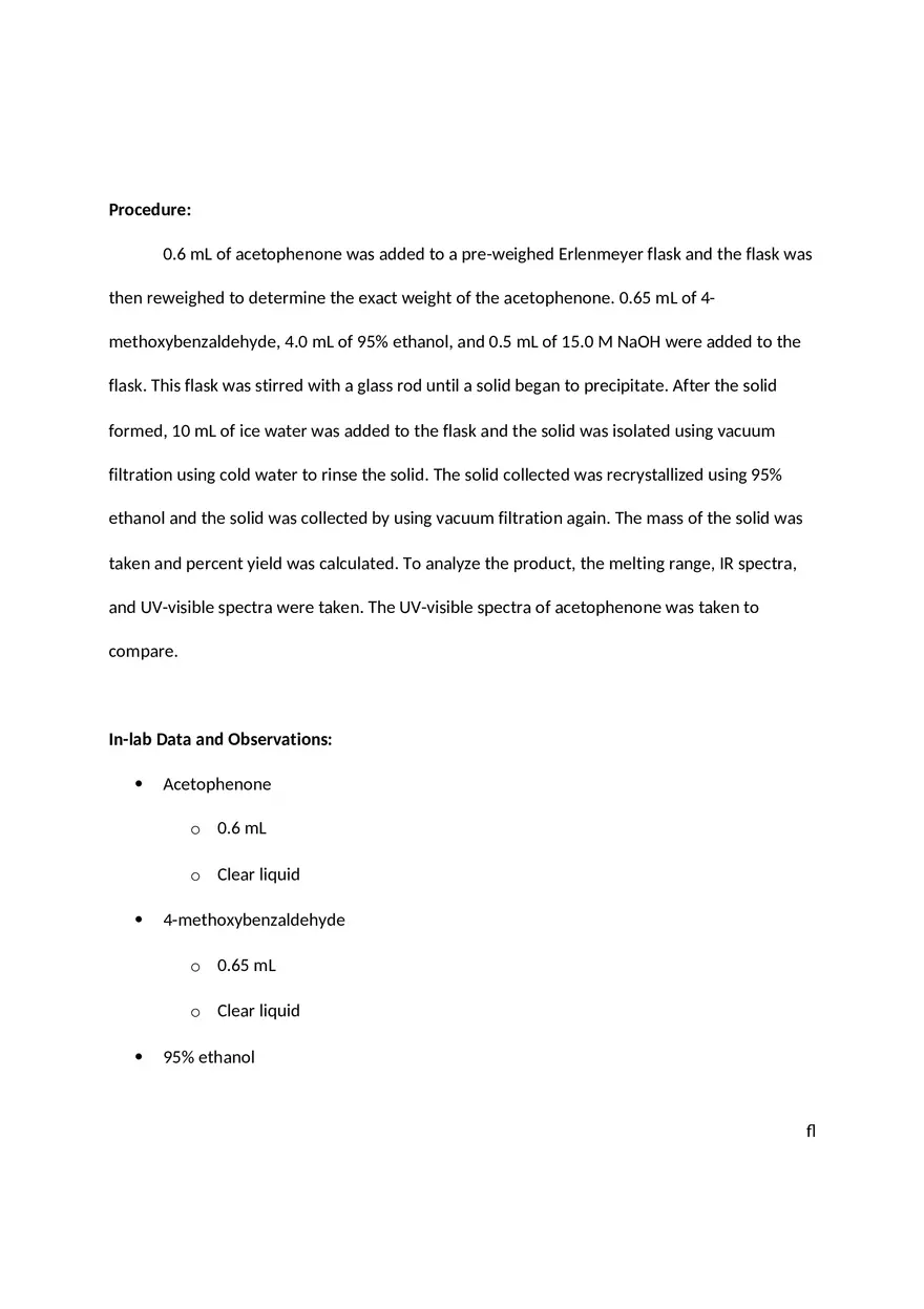 Aldol Condensation Reaction Preparation of Trans-p-Anisalacetophenone - Page 2