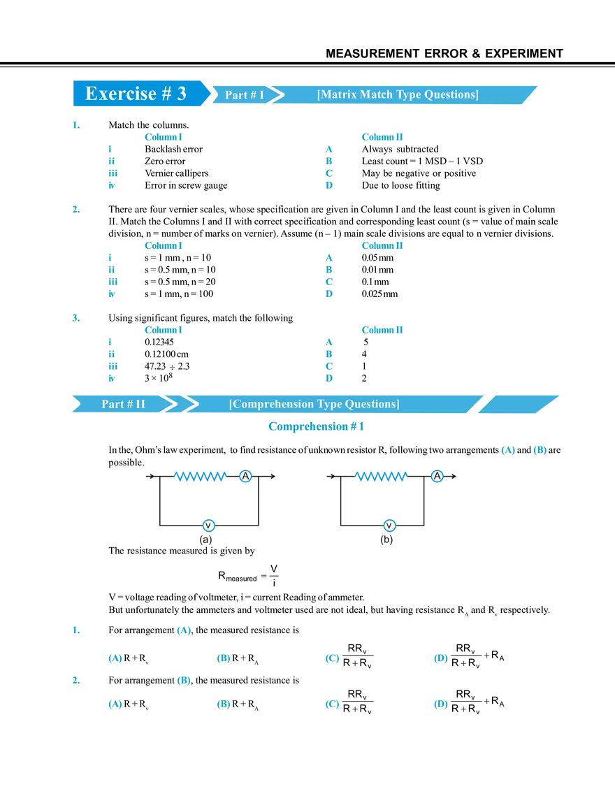 Measurement Error & Experiment Exercise # 3 - Page 1