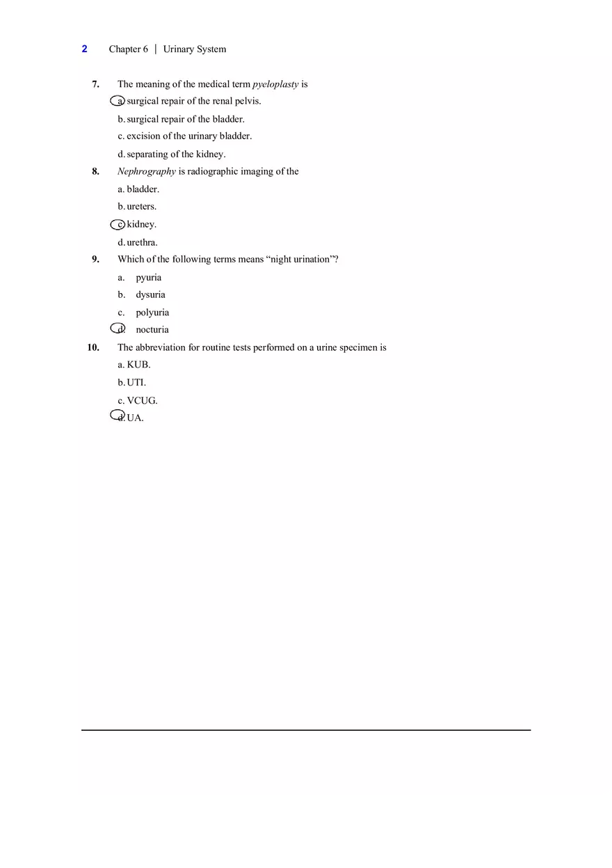 6.1 Urinary System Answers - Page 2