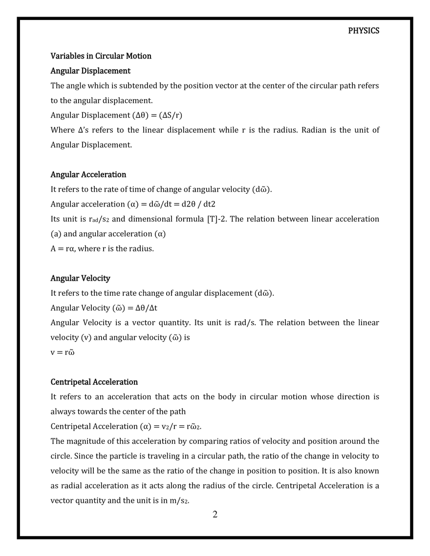 Uniform Circular Motion - Page 2