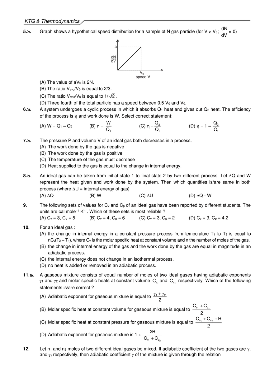 KTG & Thermodynamics Exercises - Page 10