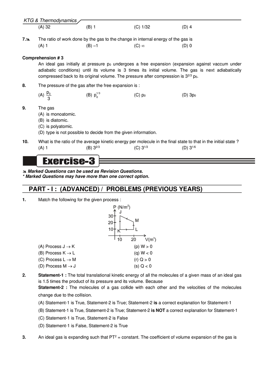 KTG & Thermodynamics Exercises - Page 14