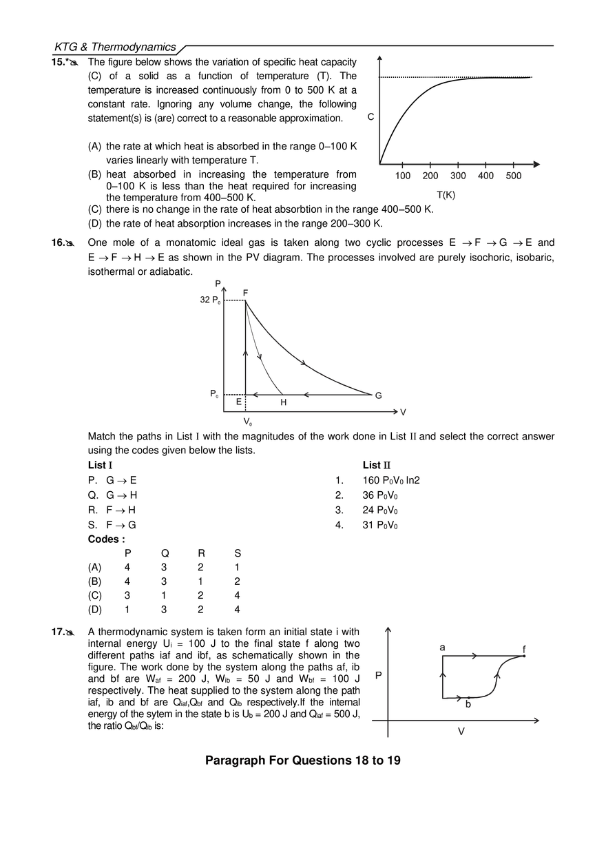 KTG & Thermodynamics Exercises - Page 17