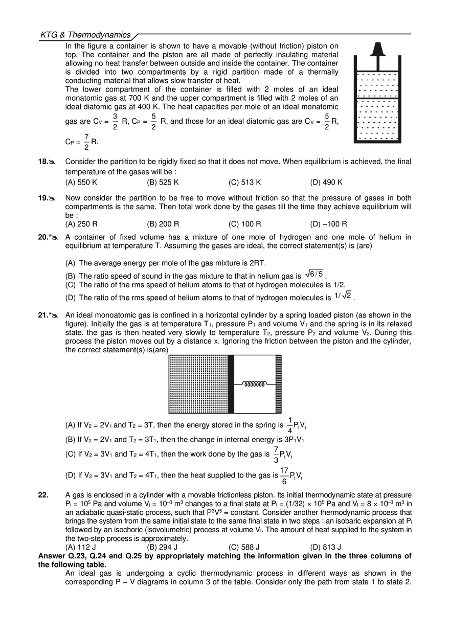 KTG & Thermodynamics Exercises - Page 18