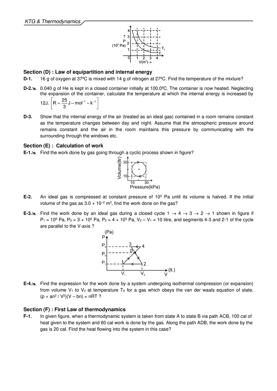 KTG & Thermodynamics Exercises - Page 2