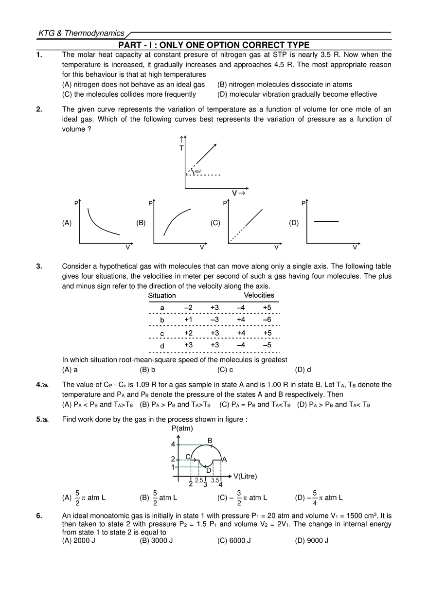 KTG & Thermodynamics Exercises - Page 5