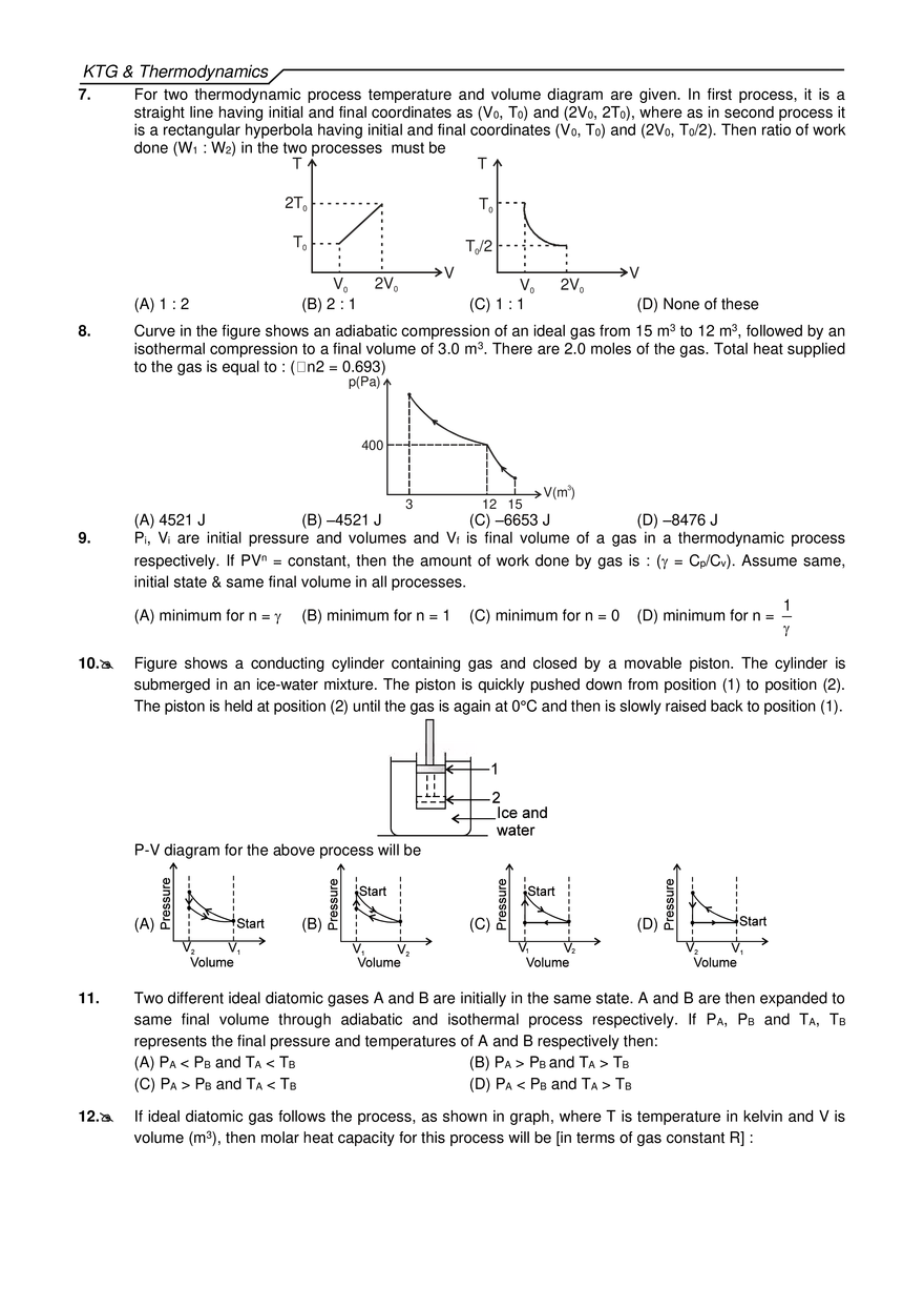 KTG & Thermodynamics Exercises - Page 6