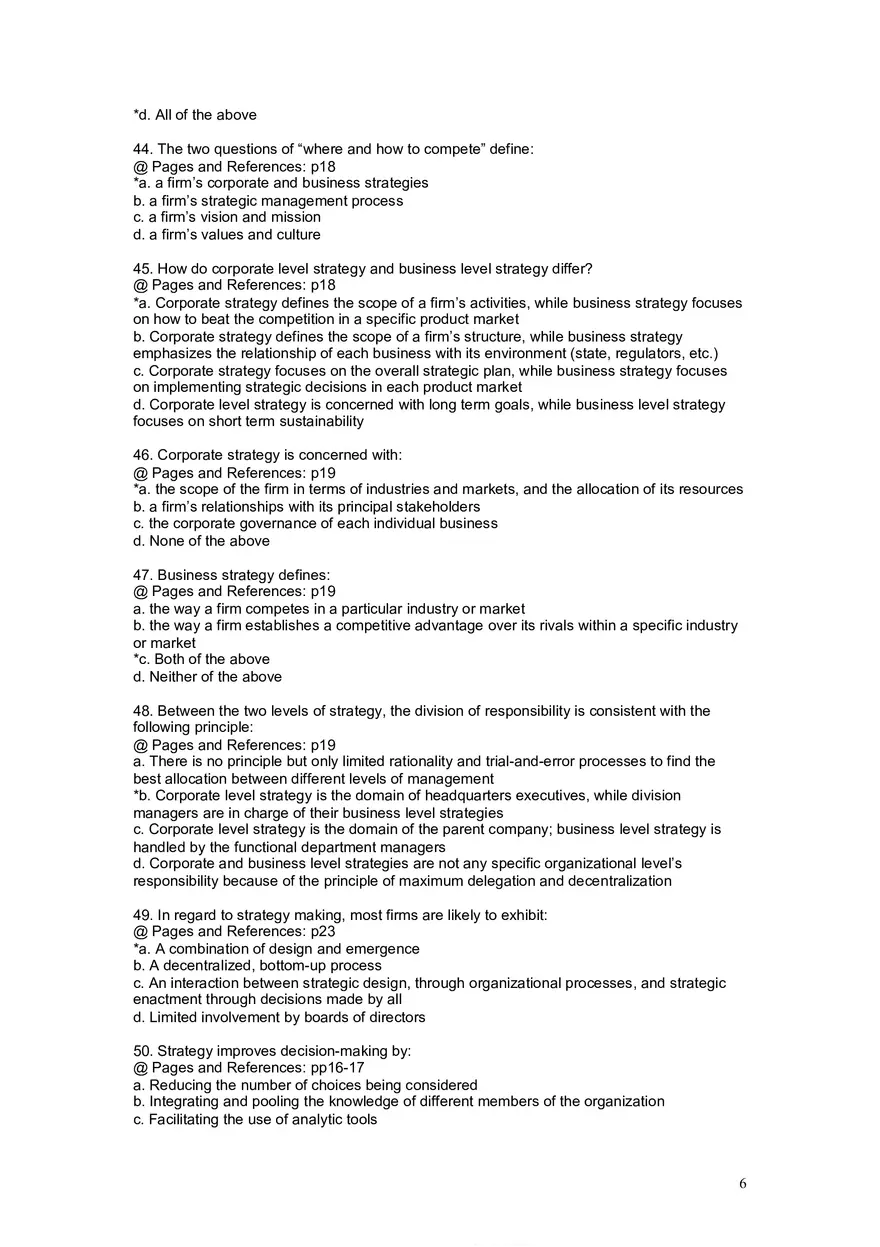 Chapter 1 The Concept of Strategy Multiple Choice - Page 4