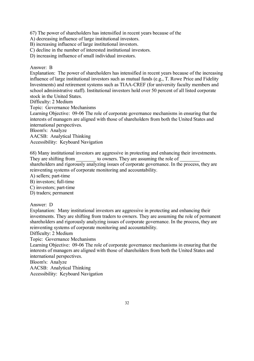 Chapter 9  Strategic Control and Corporate Governance Multiple Choice 3 - Page 8