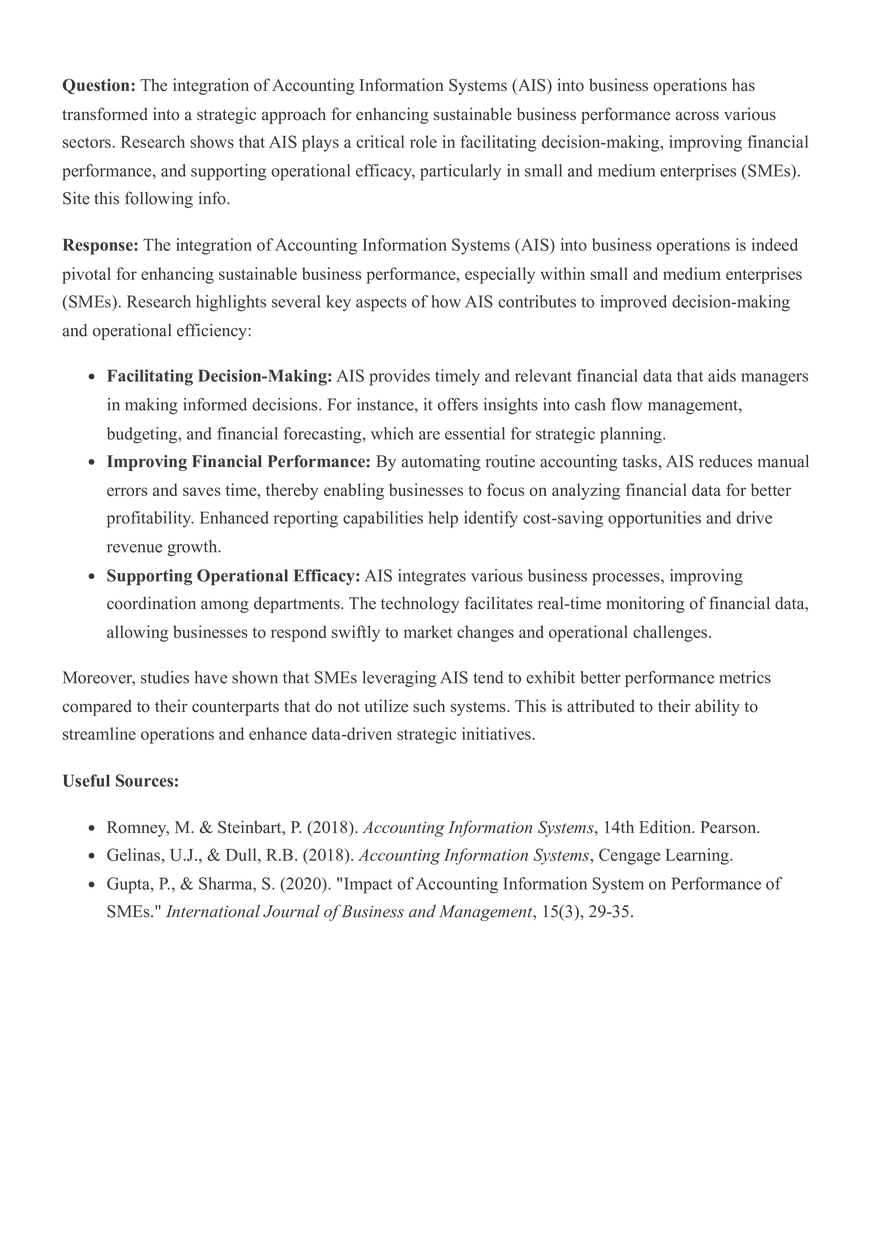 Accounting Information Systems (AIS) - Page 1