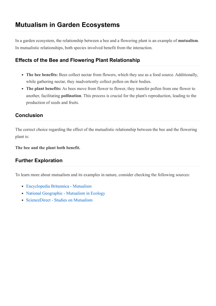 Mutualism in Garden Ecosystems - Page 1