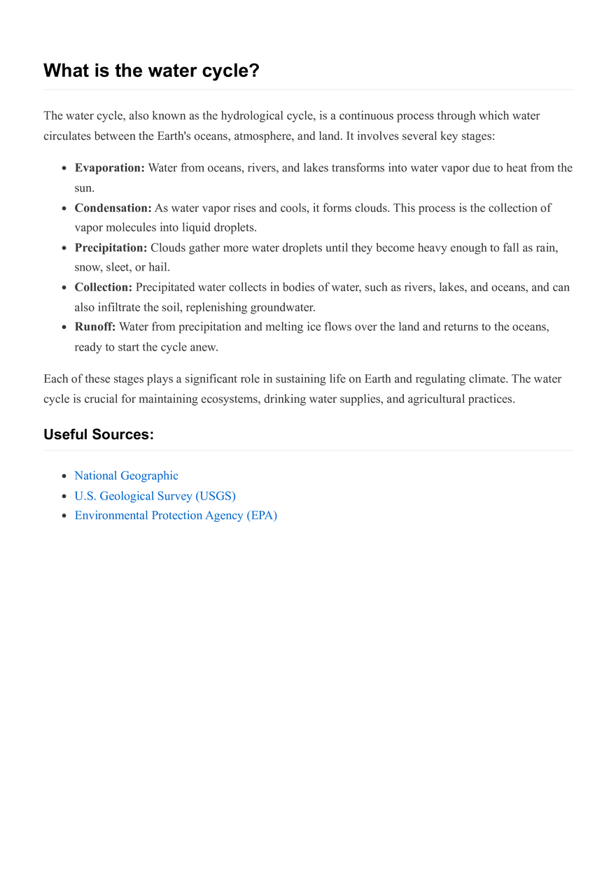 What is the water cycle? - Page 1