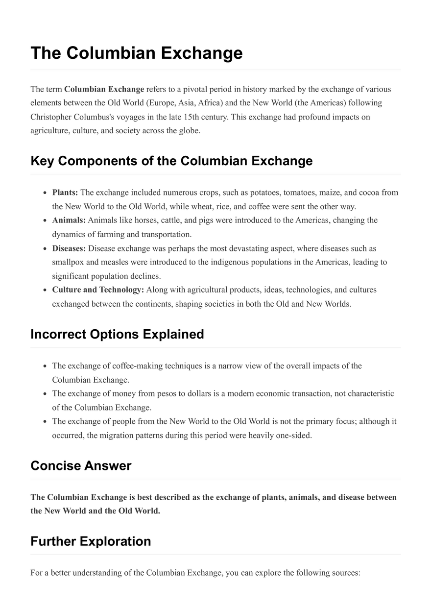 The Columbian Exchange - Page 1