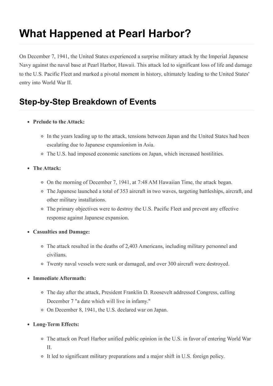 What Happened at Pearl Harbor? - Page 1