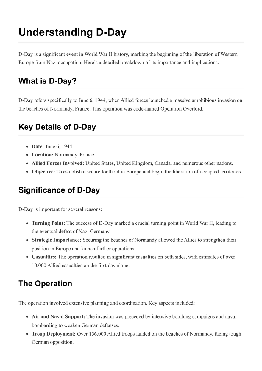 Key Details of D-Day - Page 1
